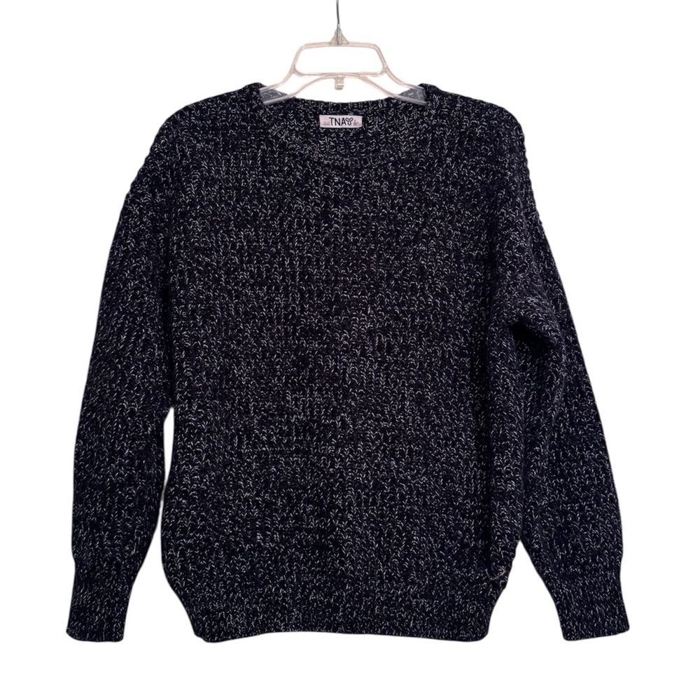 TNA Black & White Knit Crew Neck Sweater